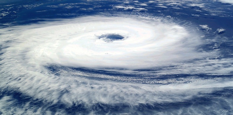 arial view of hurricane